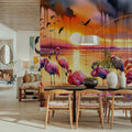 Flamingo Sunset Mural Wallpaper - room preview 02