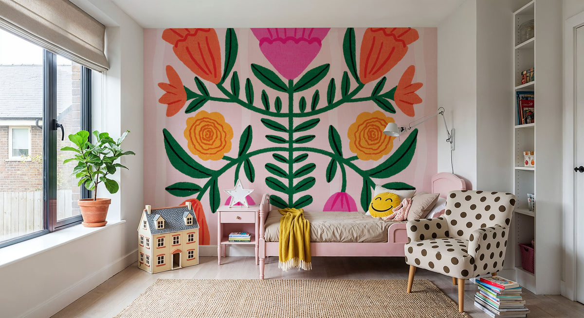 Modern Botanical IV Mural Wallpaper - room preview 02