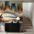 Watercolor Skyline Sydney Mural Wallpaper - room preview 02
