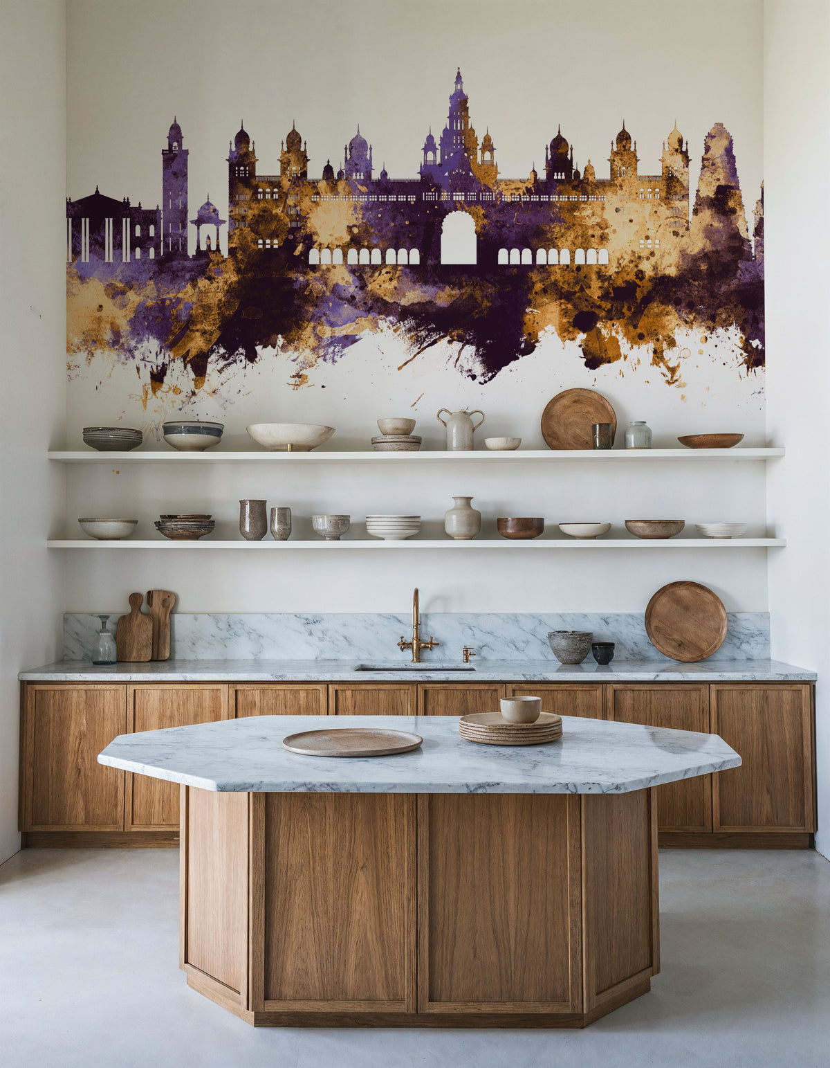 Mysuru Skyline India Mural Wallpaper - room preview 02