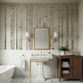Birch Trees on White Mural Wallpaper - room preview 02