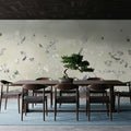Birds in the Garden Light Green Mural Wallpaper - room preview 02