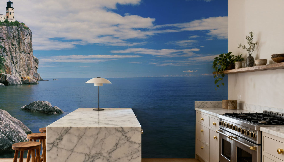 Lakeside Lighthouse Haven Mural Wallpaper - room preview 02