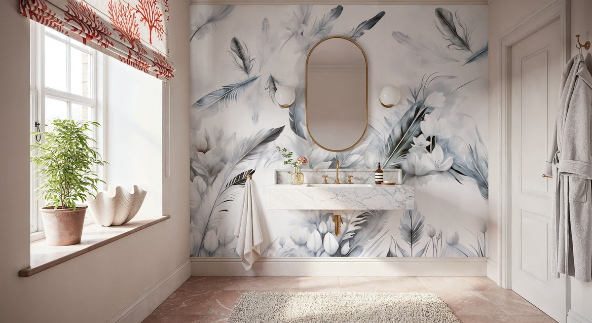 Tender Love Blue Mural Wallpaper - room preview 02