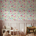 Flowers of the Cactus White Mural Wallpaper - room preview 02