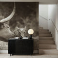 Longhorn Pasture Pair Sepia Mural Wallpaper - room preview 02
