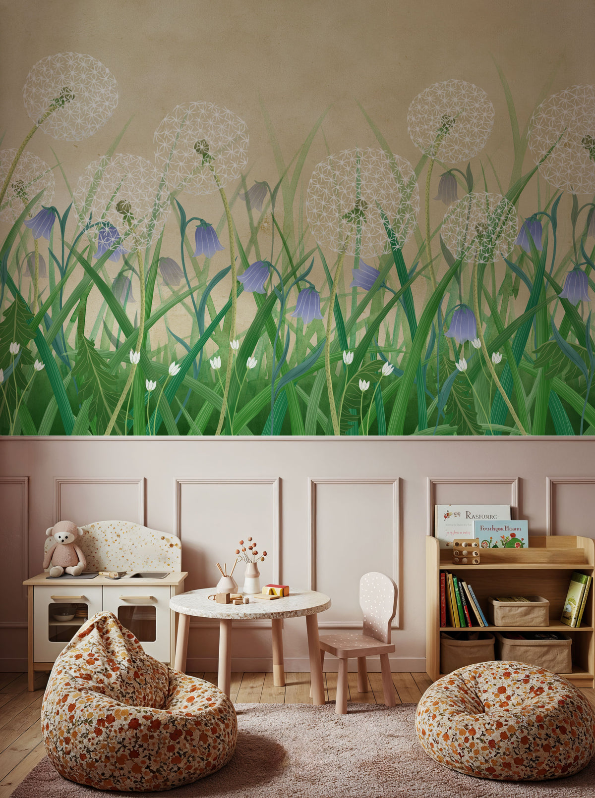 Dandelion Meadow, Sand Mural Wallpaper - room preview 02