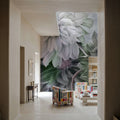 Focus on the Dahlia Green Mural Wallpaper - room preview 02