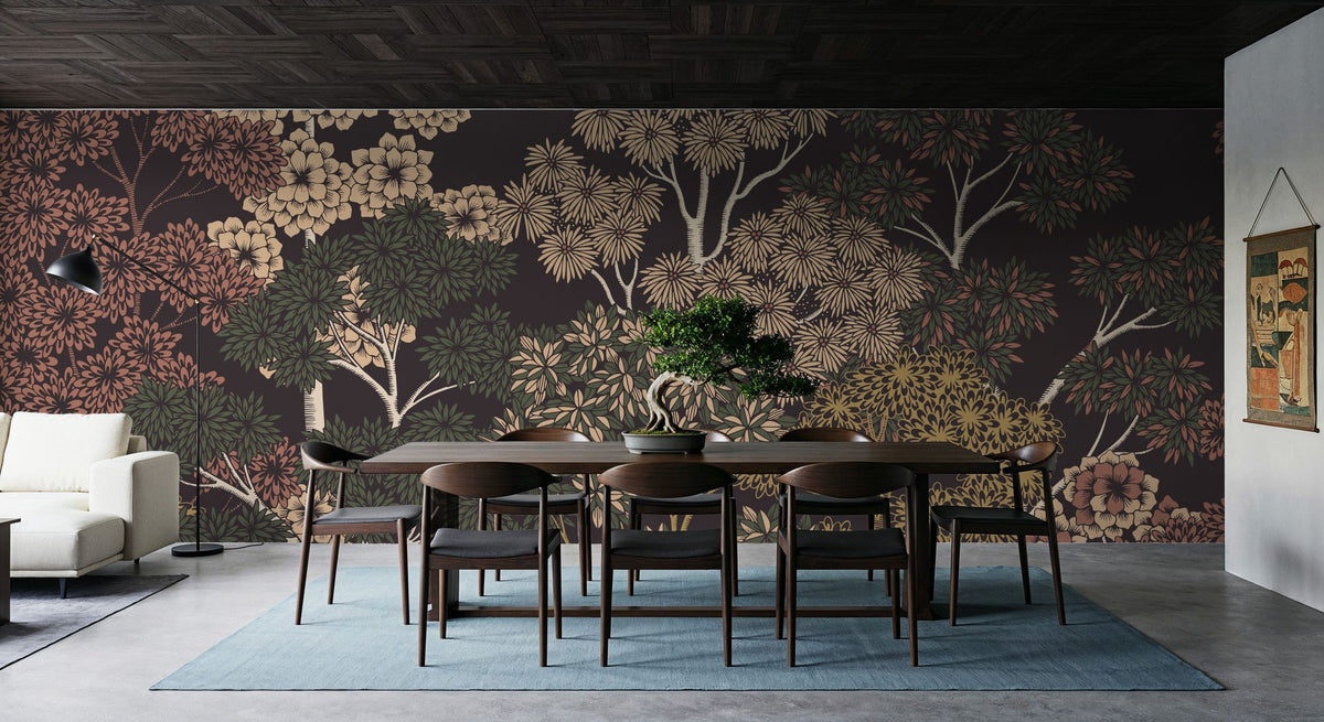 Overleaf Woodland, Cocoa Mural Wallpaper - room preview 02