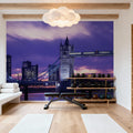 Purple Tower Bridge Twilight Mural Wallpaper - room preview 02