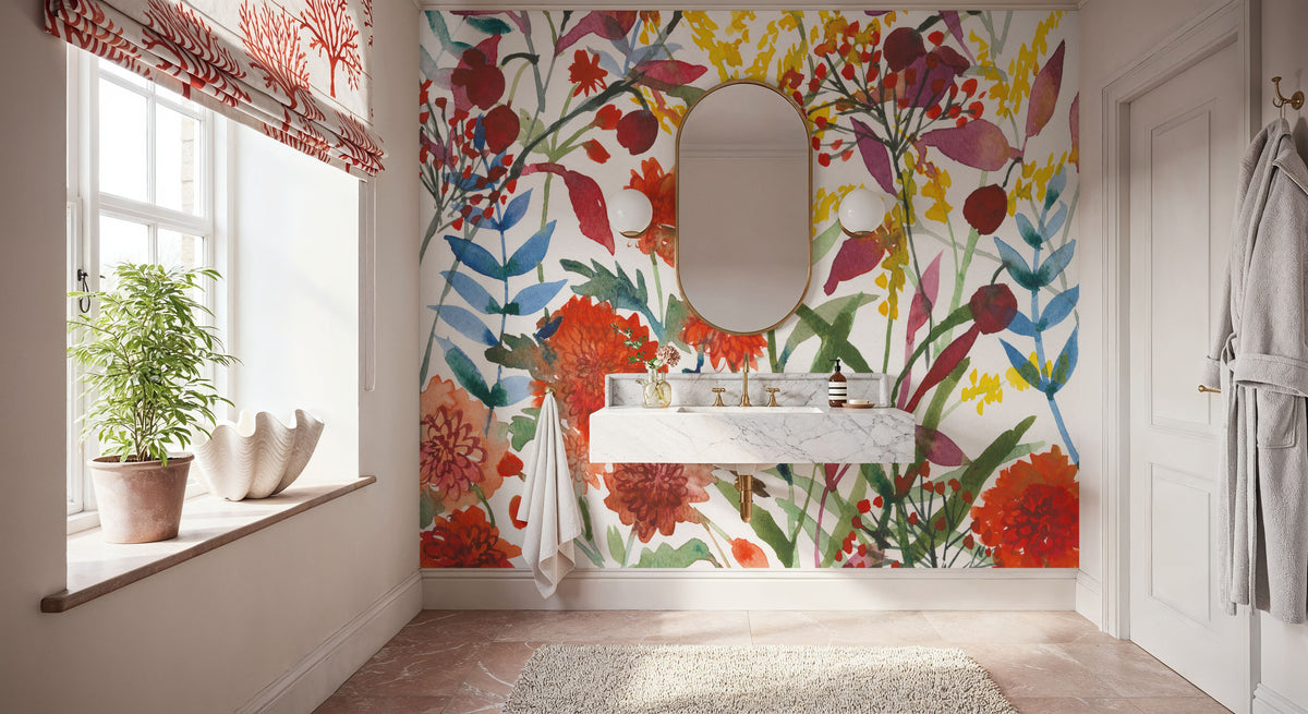 November Flowers Mural Wallpaper - room preview 02