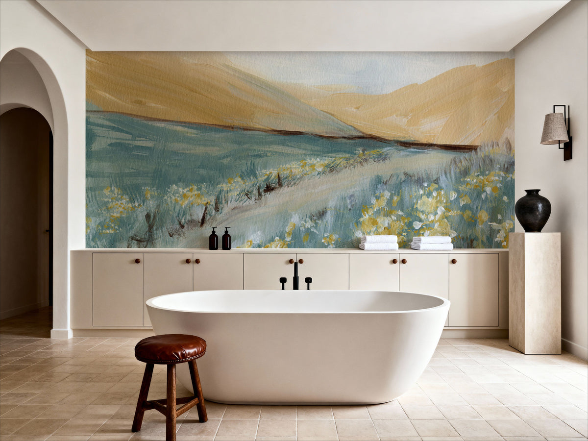 Flowers Along the Path Mural Wallpaper - room preview 02