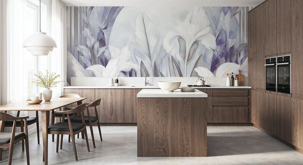 Irises At Sunrise Purple Mural Wallpaper - room preview 02