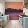 Crimson Bridge Twilight Red Mural Wallpaper - room preview 02