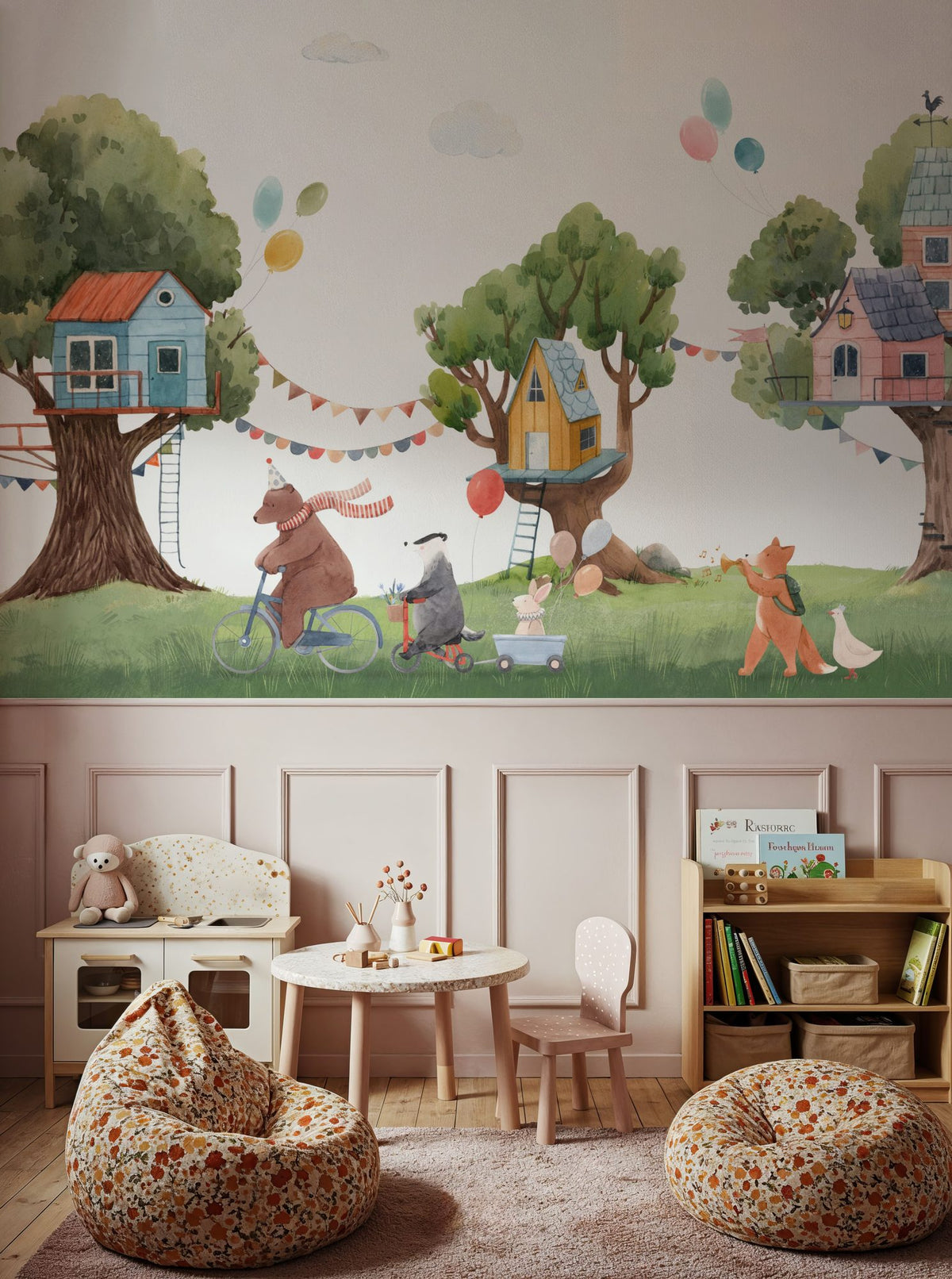 Treehouse Carnival Mural Wallpaper - room preview 02