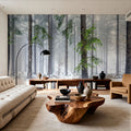 Cold Green Forest Mural Wallpaper - room preview 02