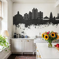 Nashik India Skyline Black & White Mural Wallpaper - room preview 02