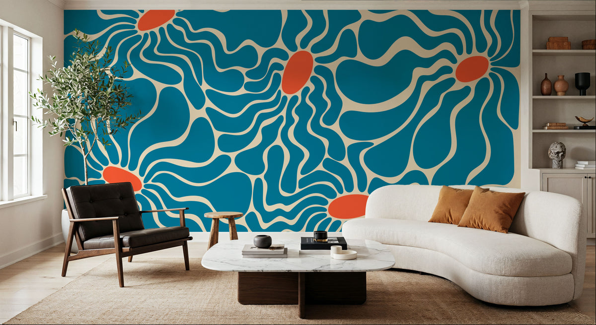 Fluid Flowers Mural Wallpaper - room preview 02
