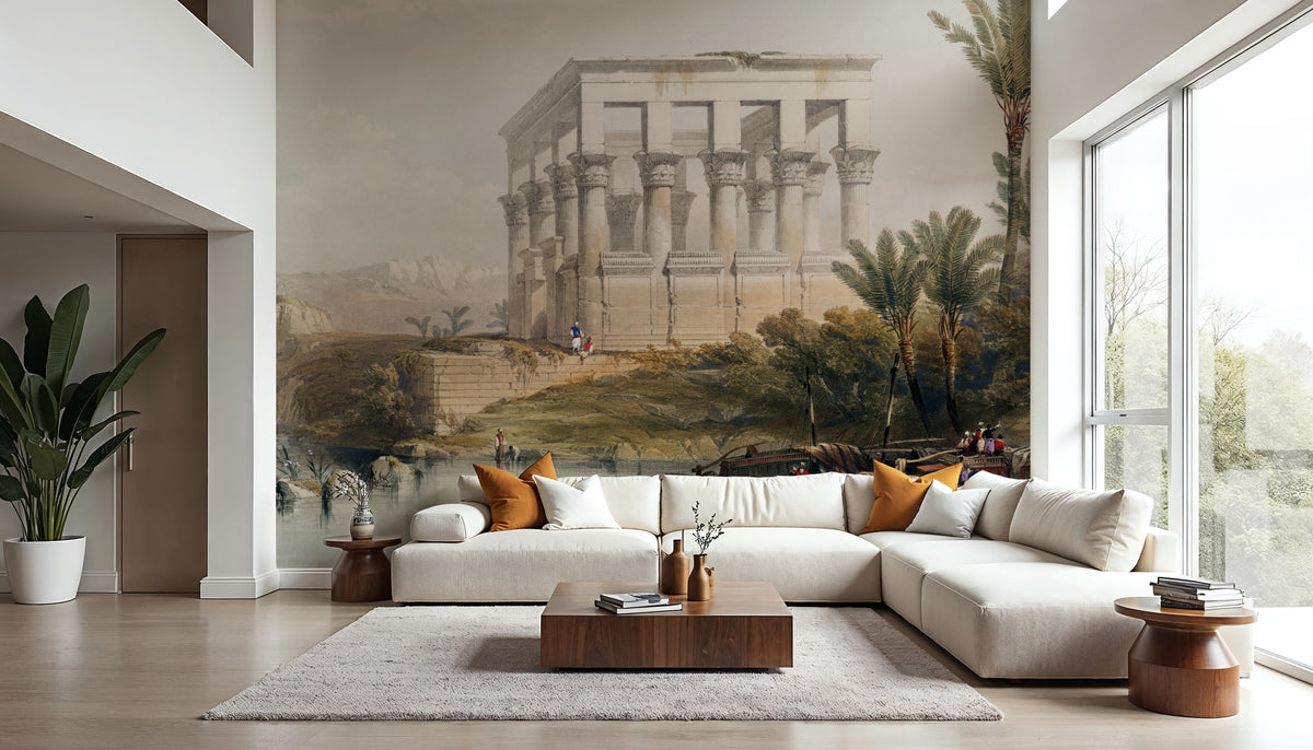 Temple At Philae Mural Wallpaper - room preview 02