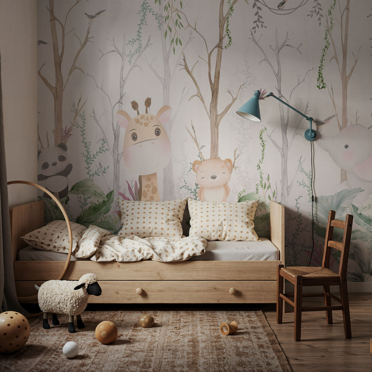 Cute Forest Patrol Mural Wallpaper - room preview 02
