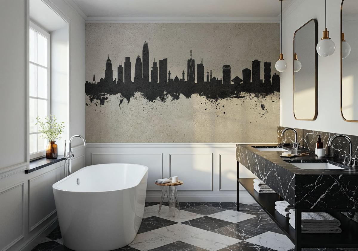 Nairobi Kenya Skyline Concrete Mural Wallpaper - room preview 02