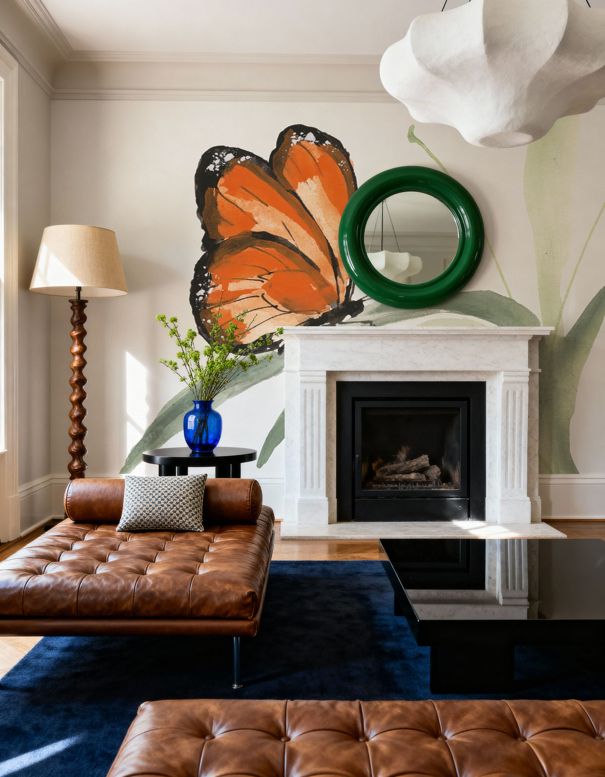 Butterfly Orange II Mural Wallpaper - room preview 02