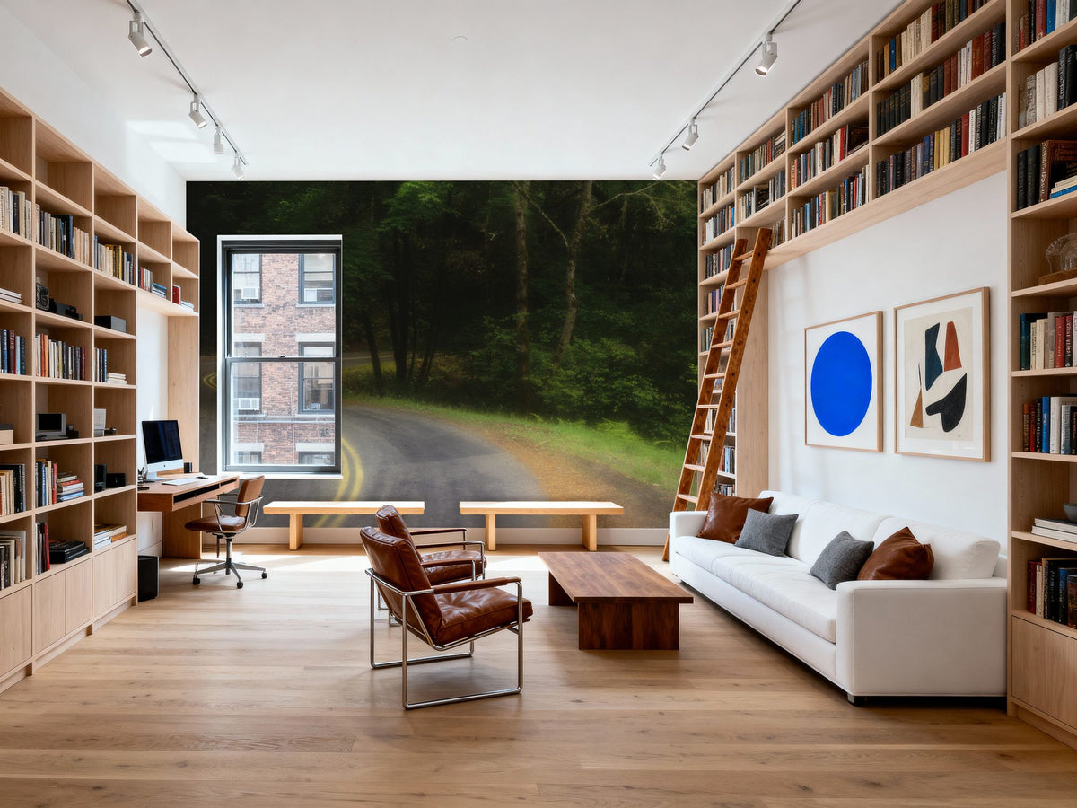 Winding Forest Path Mural Wallpaper - room preview 02