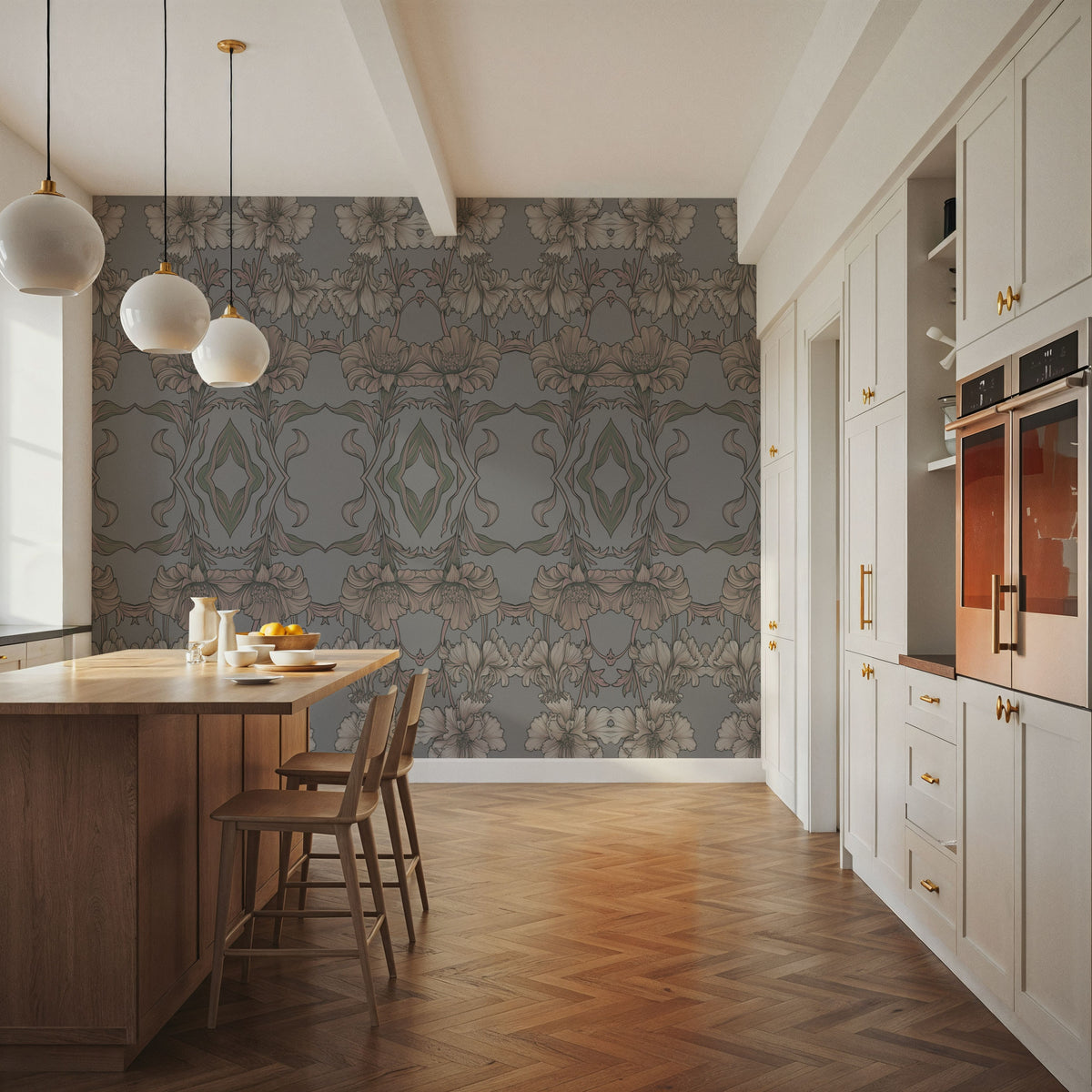 Flower Mirrors Mural Wallpaper - room preview 02
