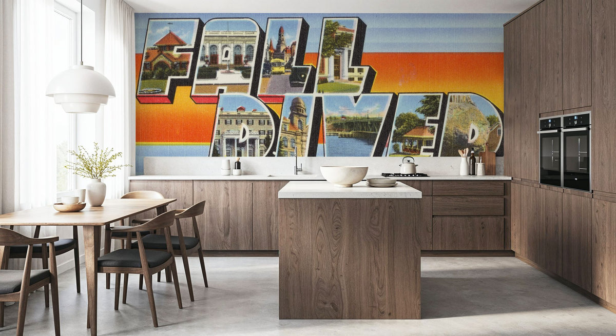 Greetings From Fall River Mural Wallpaper - room preview 02