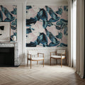 Pink Leaves Mural Wallpaper - room preview 02