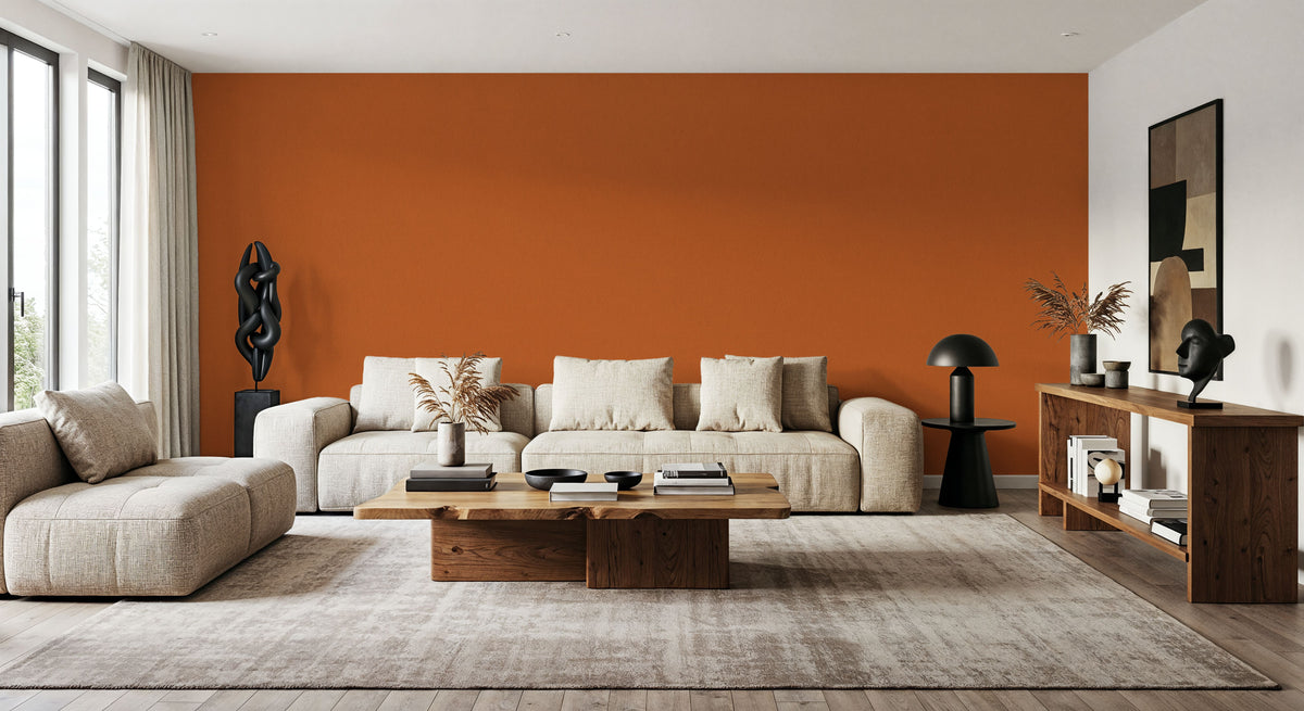 Faux Sand Stucco Finish, Pumpkin Mural Wallpaper - room preview 02