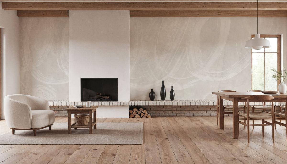 Calming Thoughts II Neutral Crop Mural Wallpaper - room preview 02