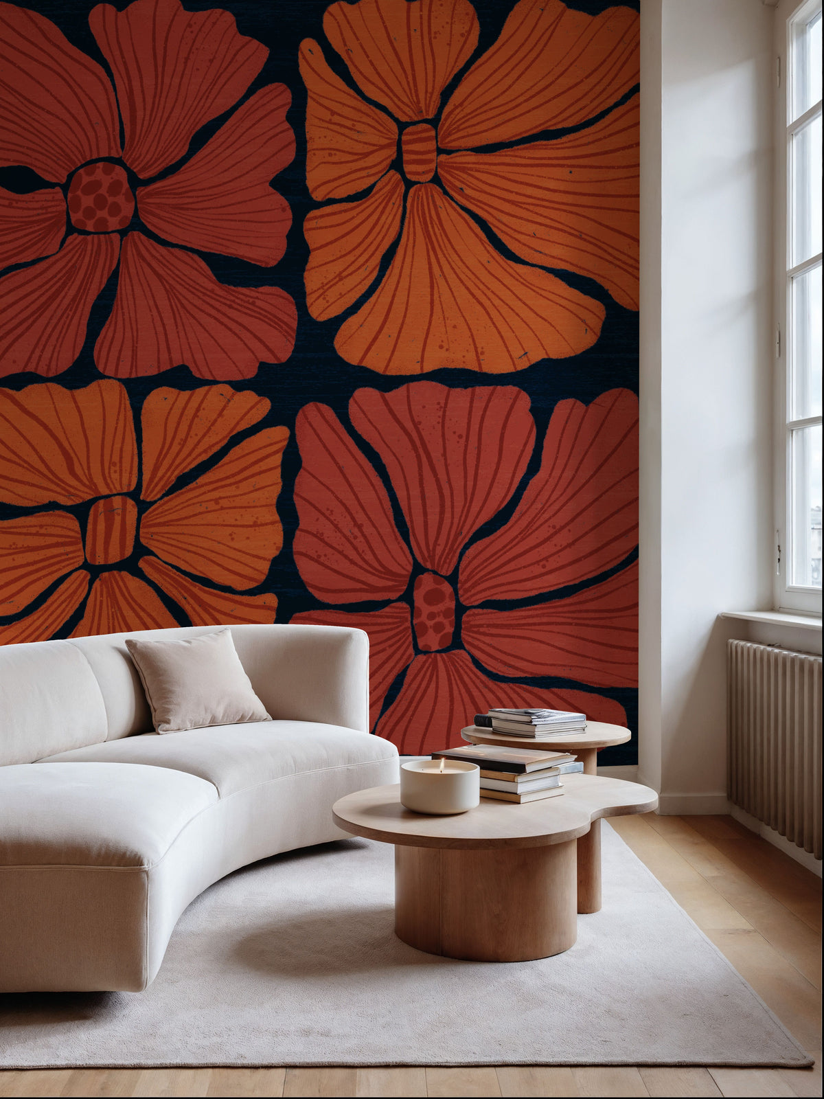 Modern Blooms II Mural Wallpaper - room preview 02