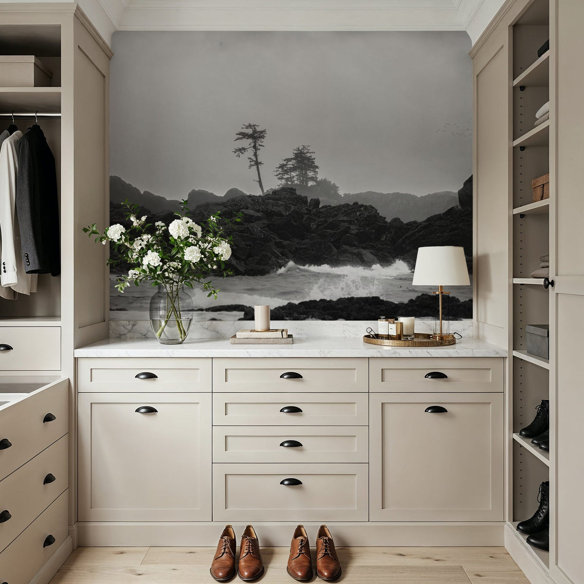 Black Rock Coast I Mural Wallpaper - room preview 02