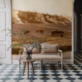 Bison Firehole River Mural Wallpaper - room preview 02