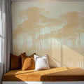 Mediterranean Pine Landscape, Apricot Mural Wallpaper - room preview 02