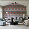 Floral Art Deco Aura, Pink Pop Mural Wallpaper - room preview 02