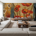 Ikat Floral Tapestry Mural Wallpaper - room preview 02