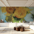 Vase with Three Sunflowers Mural Wallpaper - room preview 02