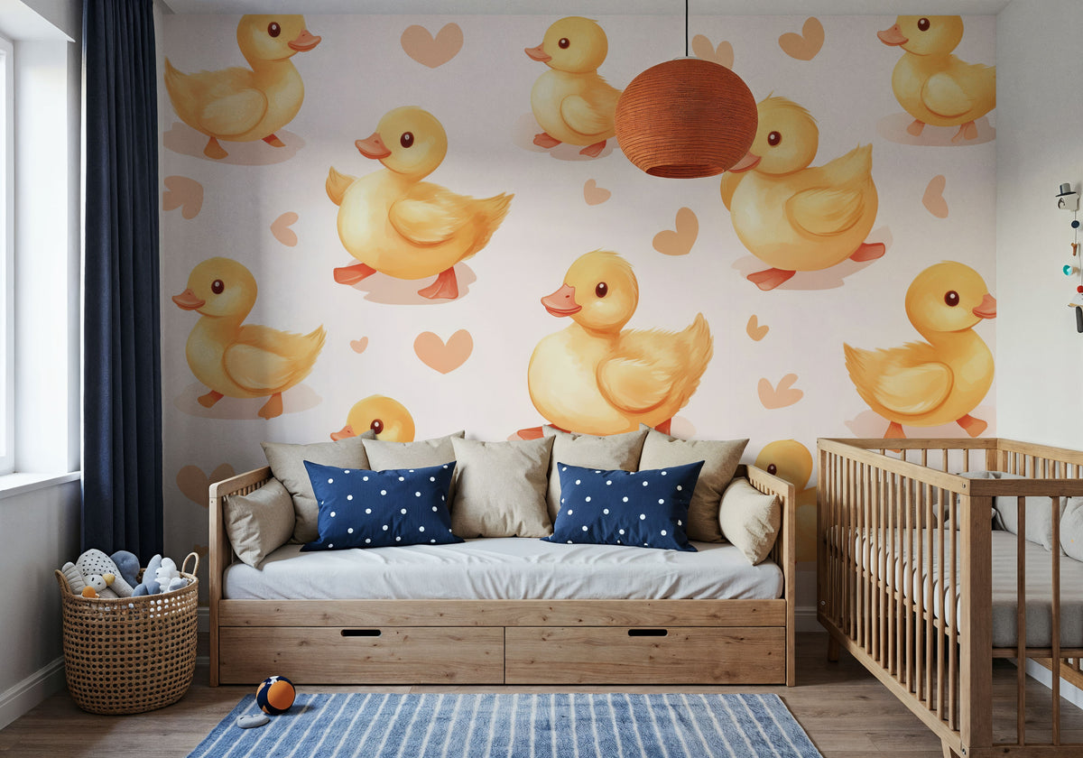 Duckling Walk Mural Wallpaper - room preview 02