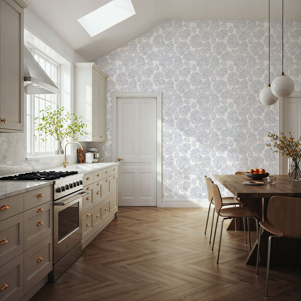 Hydrangeas Mural Wallpaper - room preview 02