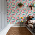 Bohemian Leaves in Color Mural Wallpaper - room preview 02