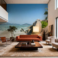 Rock Beach Mural Wallpaper - Blue Tone - room preview 02