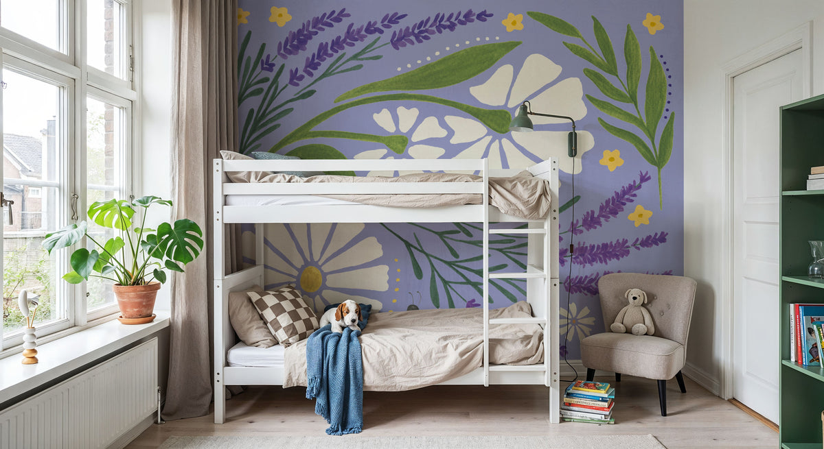 Lavender Garden II Purple Mural Wallpaper - room preview 02
