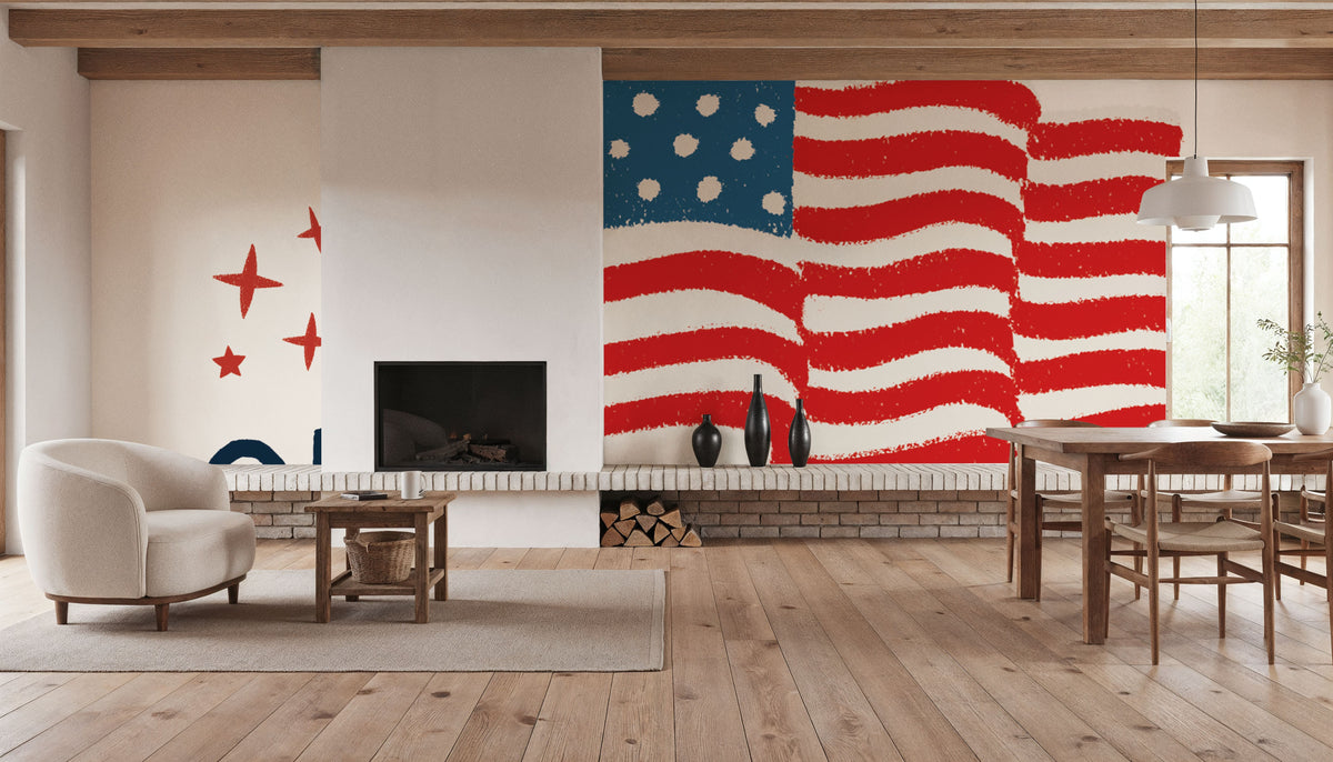 Stars and Stripes IV Brave Mural Wallpaper - room preview 02