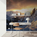 Sun Setting on Snow Mural Wallpaper - room preview 02