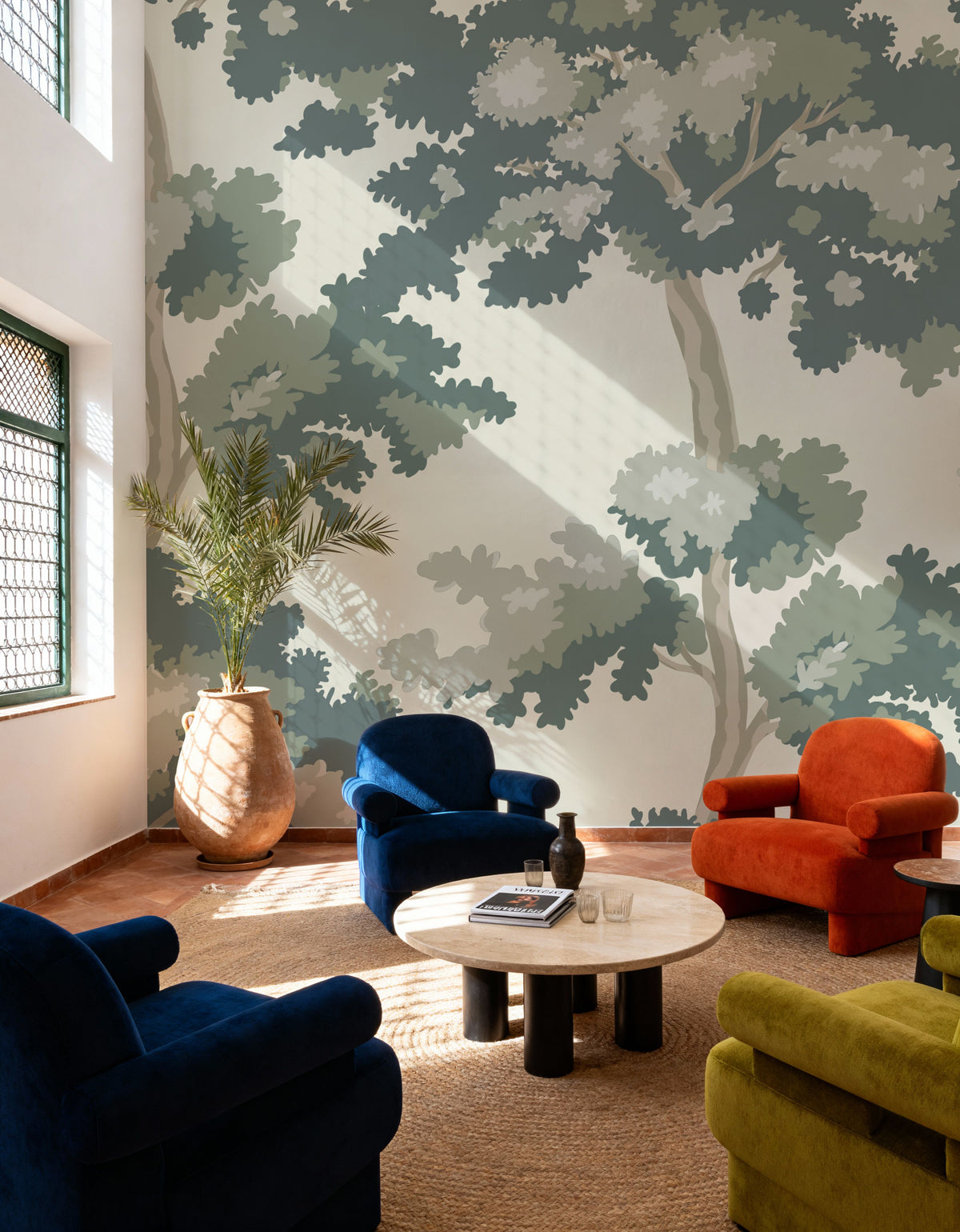 Camouflage Trees Mural Wallpaper - room preview 02