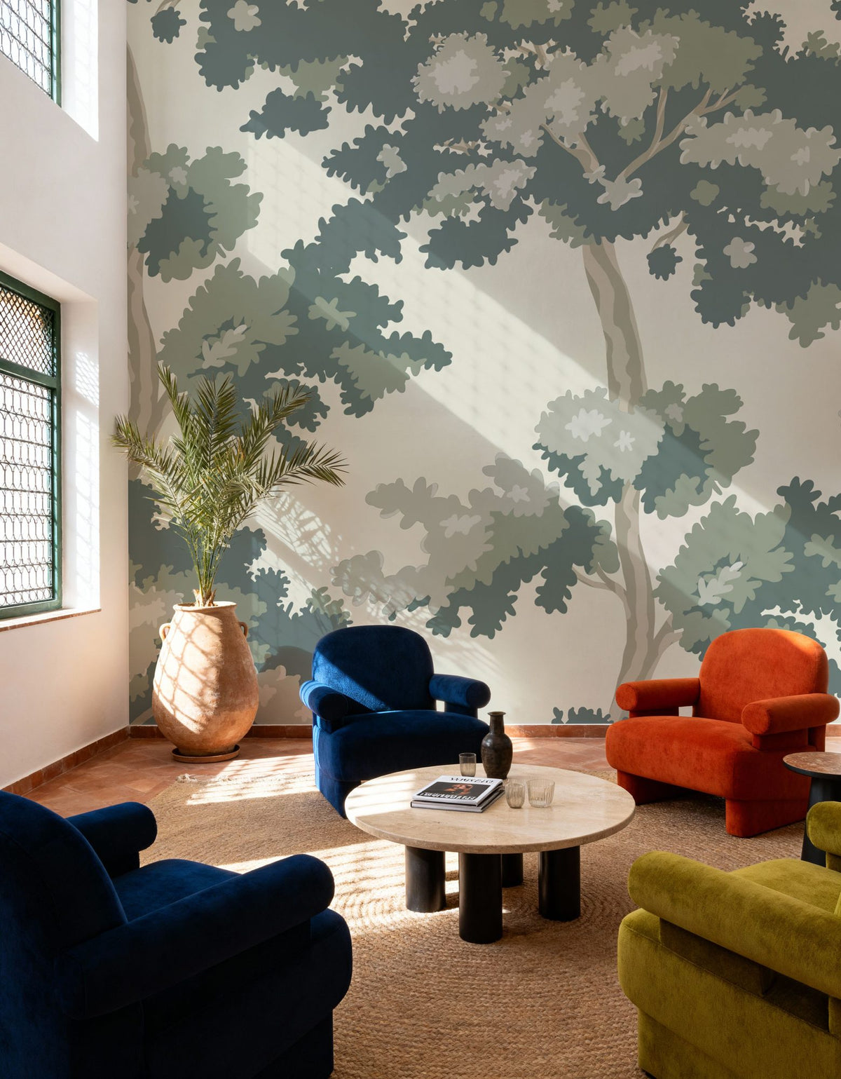 Camouflage Trees Mural Wallpaper - room preview 02