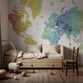 World Map Cities - Adrius Mural Wallpaper - room preview 02