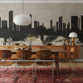 Honolulu Hawaii Skyline Concrete Mural Wallpaper - room preview 02